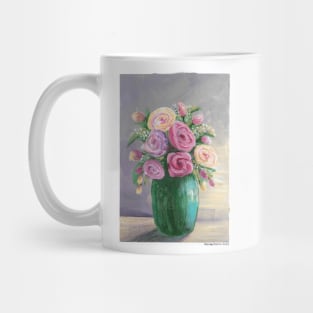 Garden Roses in a Vase Mug